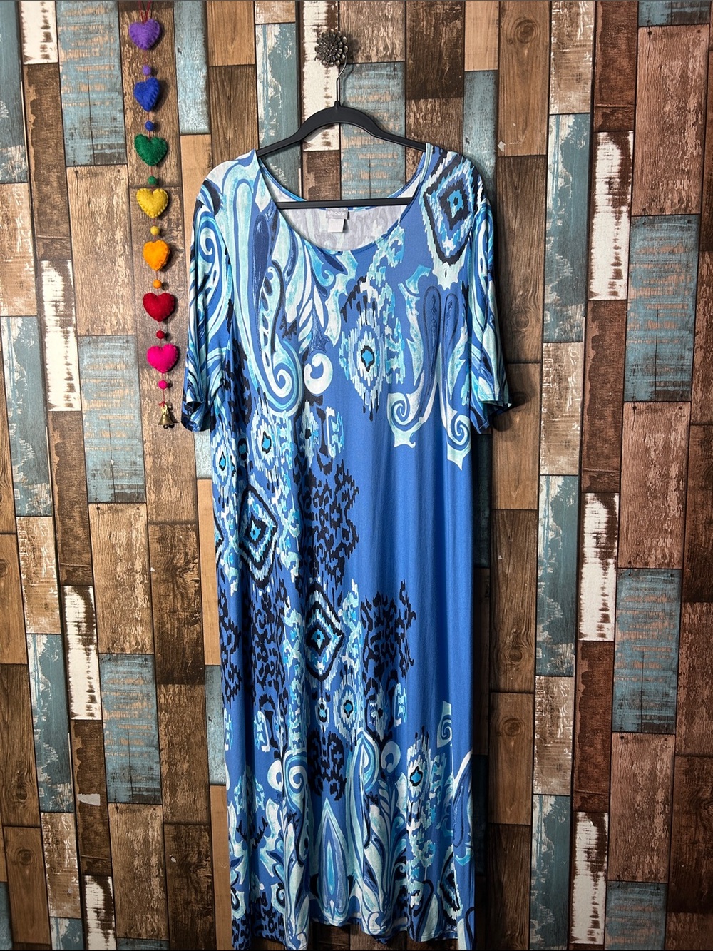 Chico's Blue Paisley-Print Maxi Dress